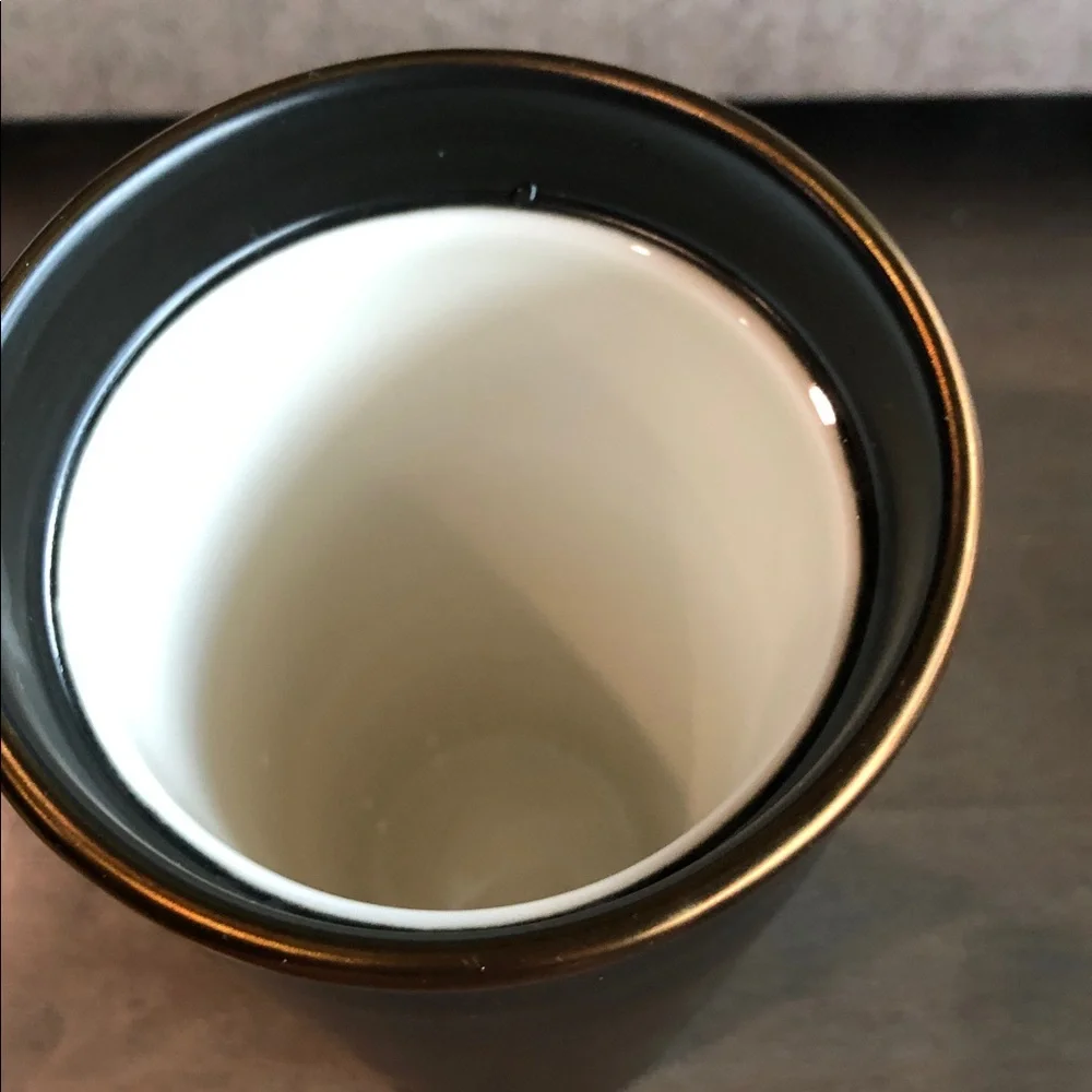 2105 Starbucks Matte Black & Gold Accent Ceramic Travel Tumbler